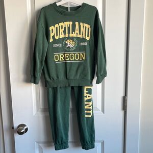 H&M Portland Dark Green Kids Sweatshirt and Joggers Set